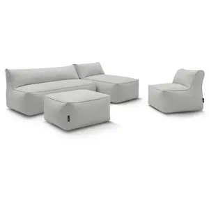 Canapé de jardin modulable RIVIERA avec 1 chauffeuse 1 place, 1 chauff...