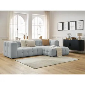 Canapé d'angle fixe CLOUD gris clair  angle droit BOBOCHIC 3 places pas cher