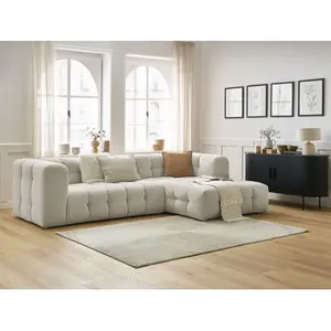 Bobochic - Canapé d'angle fixe Canapé d'angle fixe cloud Angle droit Beige pas cher