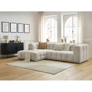 Bobochic - Canapé d'angle fixe Canapé d'angle fixe cloud Angle gauche Beige pas cher