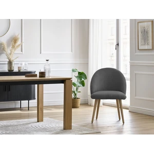 Chaise LALIE tissu velours côtelé et pieds scandinaves bois Bobochic pas cher