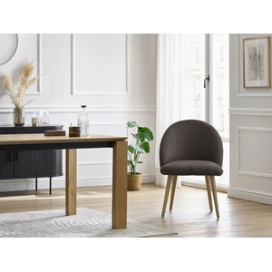 Chaise LALIE tissu velours côtelé et pieds scandinaves bois Bobochic pas cher
