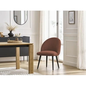 Chaise LALIE tissu velours côtelé et pieds scandinaves noirs Bobochic pas cher
