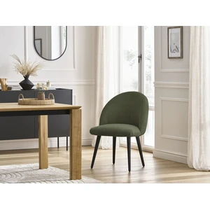Chaise LALIE tissu velours côtelé et pieds scandinaves noirs Bobochic pas cher