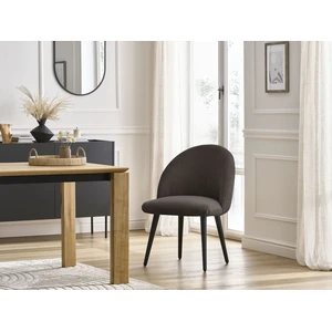 Chaise LALIE tissu velours côtelé et pieds scandinaves noirs Bobochic pas cher