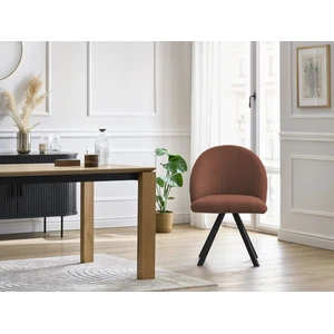 Chaise LALIE tissu velours côtelé et pieds étoile Orange BOBOCHIC TU pas cher