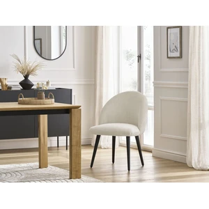 Chaise LALIE tissu velours côtelé et pieds scandinaves noirs Bobochic pas cher