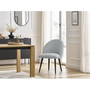 Chaise LALIE tissu velours côtelé et pieds scandinaves noirs Bobochic pas cher