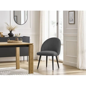 Chaise LALIE tissu velours côtelé et pieds scandinaves noirs Bobochic pas cher