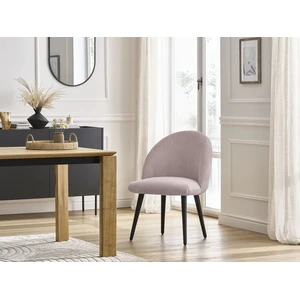 Chaise LALIE tissu velours côtelé et pieds scandinaves noirs Bobochic pas cher