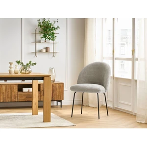 Bobochic chaise lalie tissu texturé et pieds métal noir beige LALIE pas cher