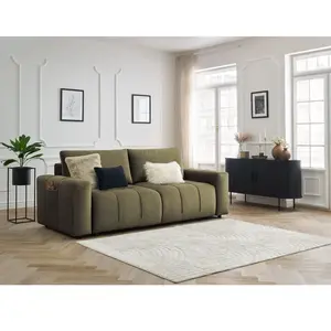 Canapé droit convertible coffre ARSENE tissu velours Bobochic pas cher