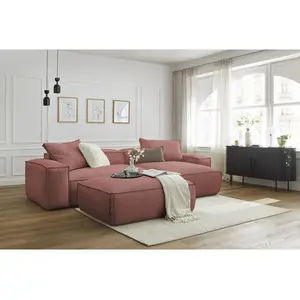 BOBOCHIC Canapé d'angle réversible ultra moelleux BOHEME velours côtel... pas cher