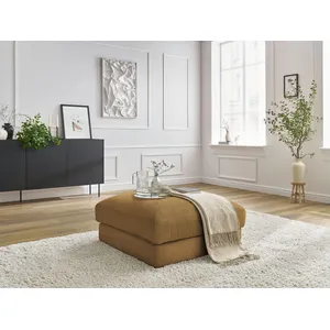 Pouf LEONARD velours côtelé Jaune   BOBOCHIC TUVendu parbobochic-paris