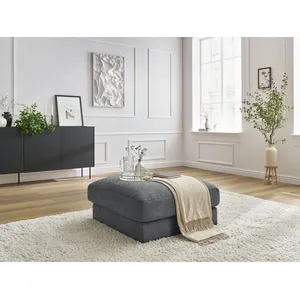 Pouf LEONARD tissu texturé Gris foncé BOBOCHIC TU pas cher