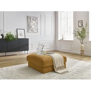 Pouf LEONARD tissu texturé Jaune   BOBOCHIC TU pas cher
