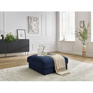 Pouf LEONARD tissu texturé Bleu foncé   BOBOCHIC TU pas cher