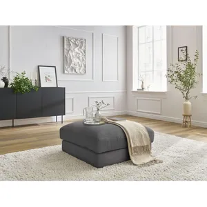 Bobochic - Fauteuil & pouf Pouf leonard velours côtelé Gris foncéVendu parbobochic-paris