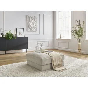 Bobochic - Fauteuil & pouf Pouf leonard tissu texturé Beige pas cher