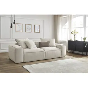 Canapé droit fixe ultra moelleux 3 places BOHEME tissu chiné Bobochic