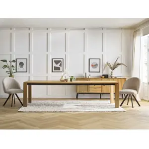 Table à manger extensible HORTENSE chêne massif  220 à 300 cm  BOBOCHICVendu parbobochic-paris