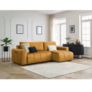 BOBOCHIC Canapé d'angle réversible convertible coffre ARSENE tissu vel... pas cher