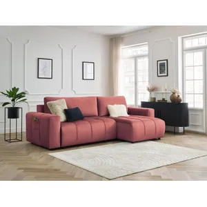 BOBOCHIC Canapé d'angle réversible convertible coffre ARSENE tissu vel... pas cher