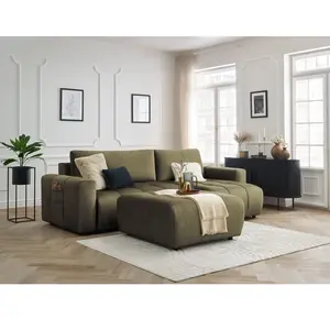 BOBOCHIC Canapé d'angle réversible convertible coffre ARSENE tissu vel... pas cher