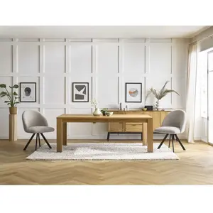Table à manger extensible SALOMEE chêne massif  180 à 270 cm  BOBOCHICVendu parbobochic-paris