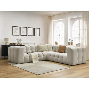 Canapé d'angle réversible CLOUD beige réversible BOBOCHIC 4 places pas cher