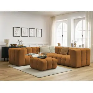 Canapé d'angle réversible CLOUD avec pouf Bobochic pas cher