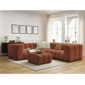 Canapé d'angle réversible CLOUD avec pouf Bobochic pas cher