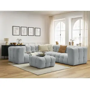 Canapé d'angle réversible CLOUD avec pouf Bobochic pas cher