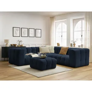 Canapé d'angle réversible CLOUD avec pouf Bobochic pas cher