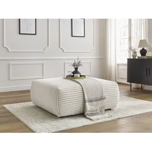 Bobochic - Fauteuil & pouf Pouf lucien gros côtelé doux Beige pas cher