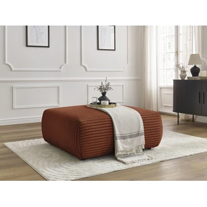 Pouf LUCIEN gros côtelé doux Orange BOBOCHIC TU pas cher