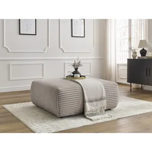 Bobochic - Fauteuil & pouf Pouf lucien gros côtelé doux Taupe pas cher