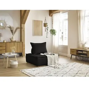Chauffeuse 1 place sans accoudoirs ELISA noir BOBOCHIC 1 places pas cher
