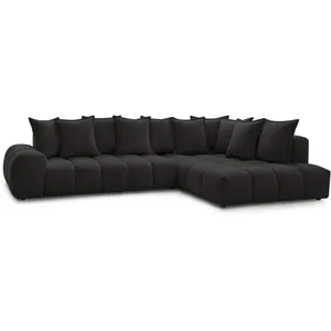 Canapé d'angle fixe EVEREST tissu texturé Bobochic pas cher