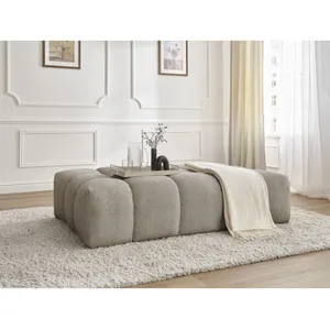 Fauteuil & pouf Bobochic Pouf everest tissu chiné Taupe