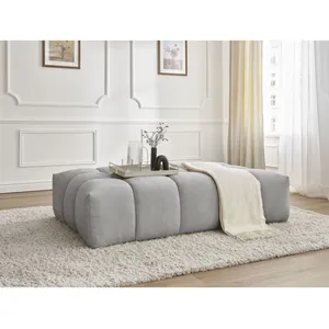 Bobochic - Fauteuil & pouf Pouf everest tissu texturé Gris clair pas cher