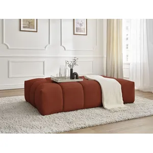 Pouf EVEREST tissu texturé Orange   BOBOCHIC TU pas cher