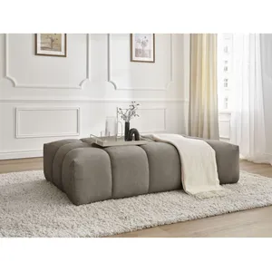 Fauteuil & pouf Bobochic Pouf everest tissu texturé Taupe pas cher