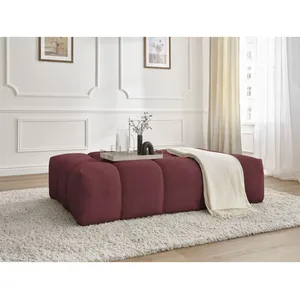 Fauteuil & pouf Bobochic Pouf everest tissu chiné Rouge pas cher