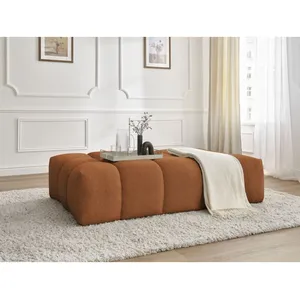 Accueil Séjour Fauteuil & pouf BOBOCHIC - Pouf EVEREST tissu chiné Orange pas cher