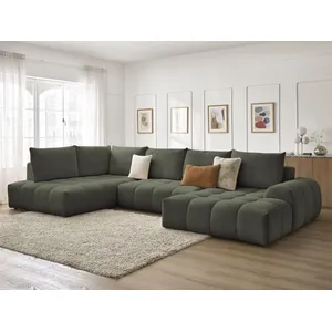 Comparateur de prix : Canapé panoramique convertible coffre EVEREST tissu chiné Bobochic