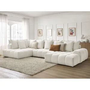 Comparateur de prix : Bobochic canapé panoramique convertible coffre everest tissu chiné blanc  angle droit EVEREST
