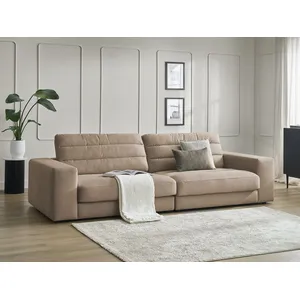 Bobochic canapé droit fixe 3 places sierra velours taupe SIERRA pas cher