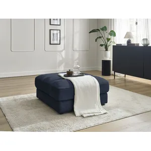 Bobochic pouf sierra tissu texturé bleu foncé SIERRA