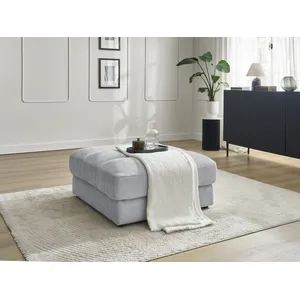 Bobochic pouf sierra tissu texturé gris clair SIERRA